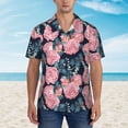 thumbnail image 1 of Xecao Rose Flowers print Hawaiian shirt - a stylish short-sleeve button-down for men, perfect for casual beach and tropical outings., 1 of 9