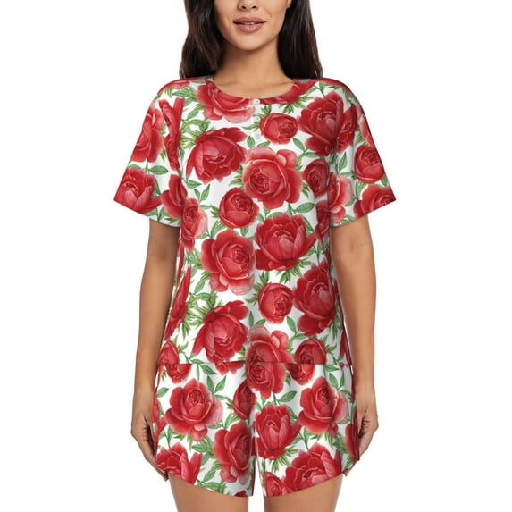Xecao Rose Flowers print Swimsuit for women, Summer-ready, sporty style.Quick-dry fabric. Many sizes & colors.