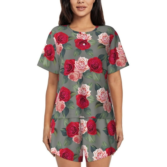 Xecao Rose Flowers print Swimsuit for women, Summer-ready, sporty style.Quick-dry fabric. Many sizes & colors.