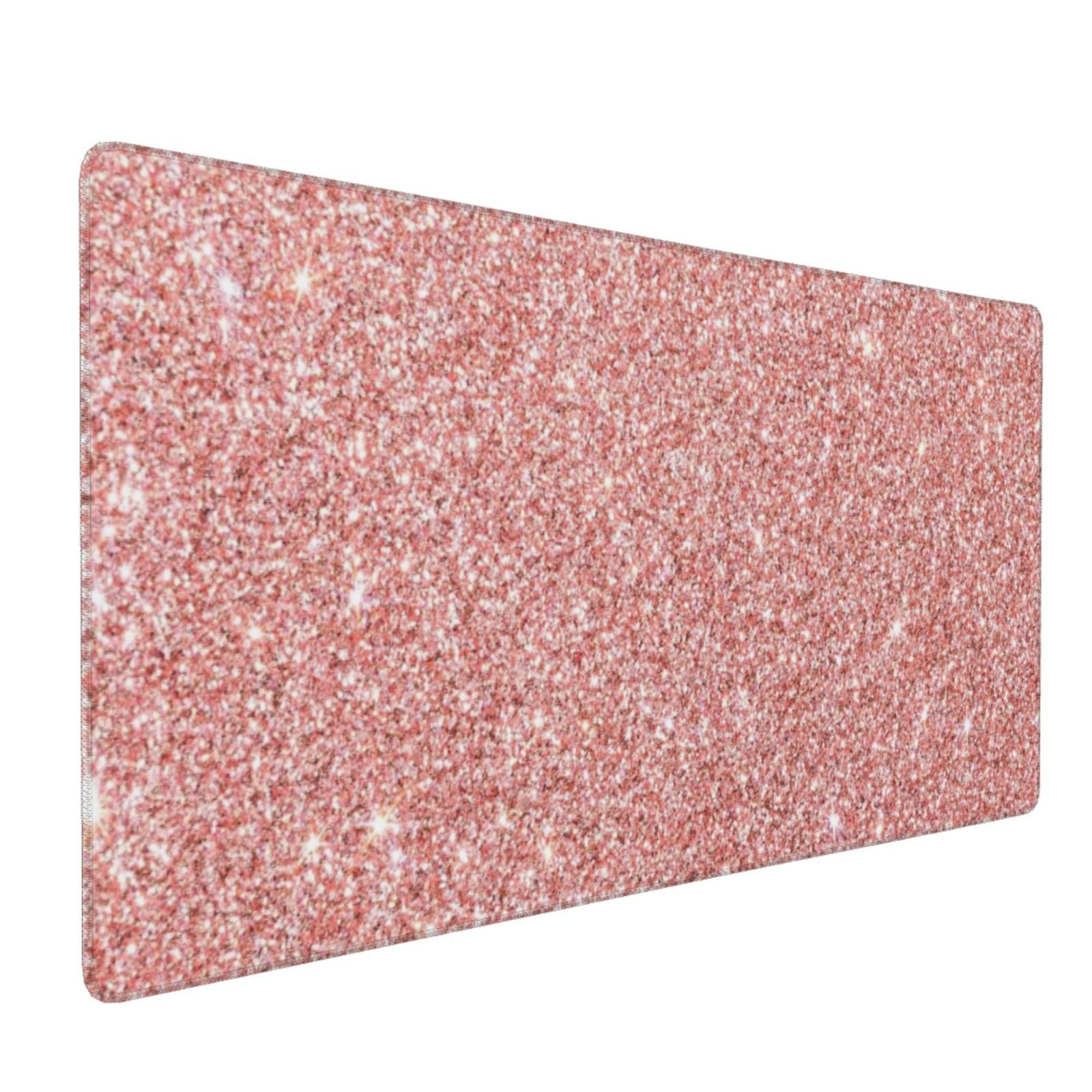 Xecao Rose Gold Glitter Print Large Mouse Pad, 16x35.5in Mousepad, Professional Non-Slip Rubber Base Big Mouse Pad, Mouse Pad for Gaming & Office Full Desk Mouse Pad