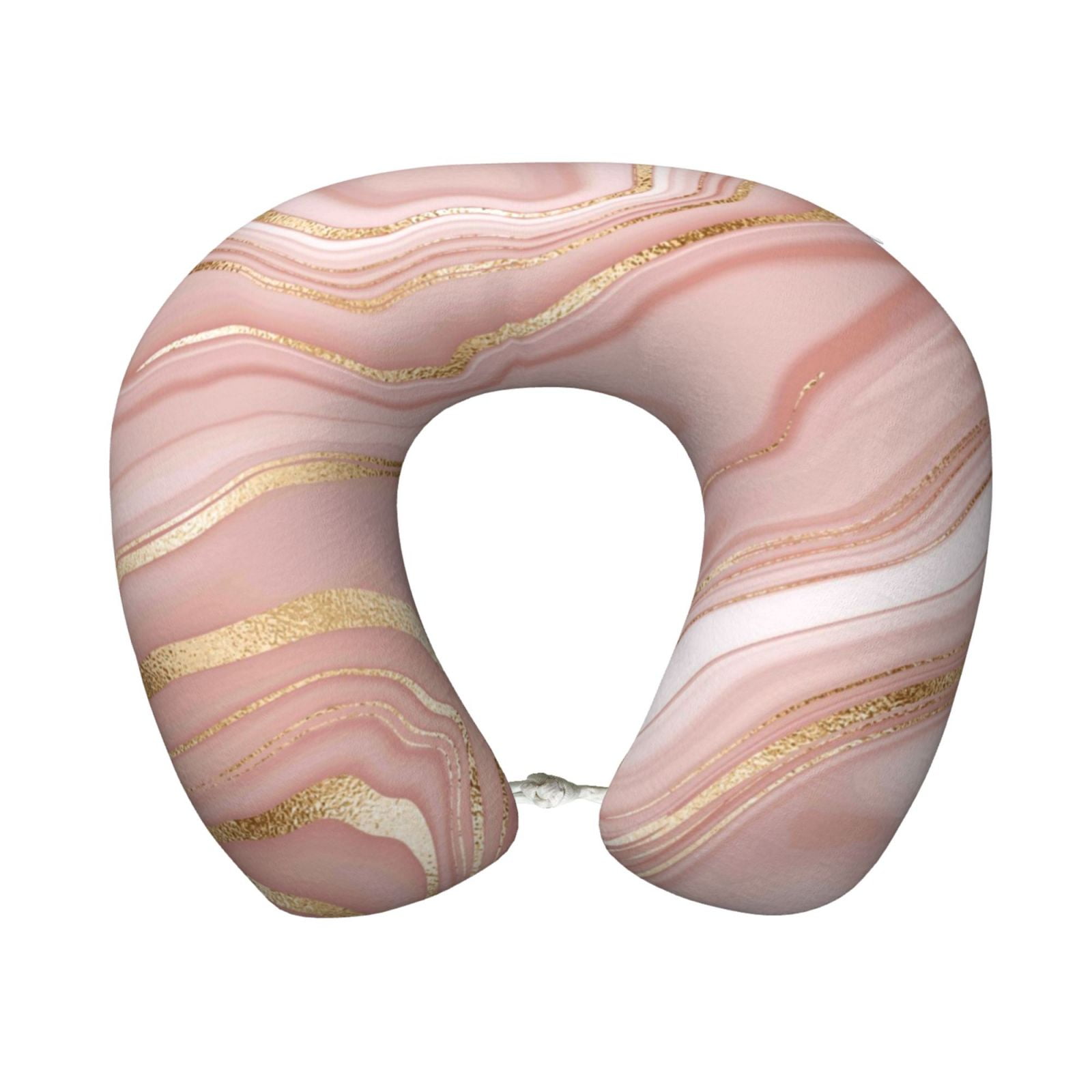 Xecao Rose Gold Glitter Splatter Print Memory Foam Cervical Neck Pillow Versatile U-Shaped Pillows for Home,Office,Camping,Travelling,Soft Washable Cover