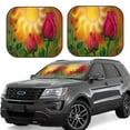 thumbnail image 1 of Xecao Rose Psychedelic for Foldable Car Sun Shades (2-Pack) offer sun protection with an easy-fold design for convenient windshield shading., 1 of 7