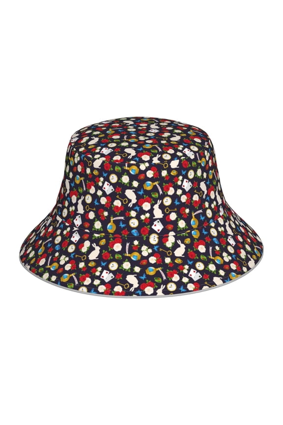 Rose Rabbit Print Men and Women Night Reflective Hat Runner Cap Visor Bucket Hat Boonie Cap