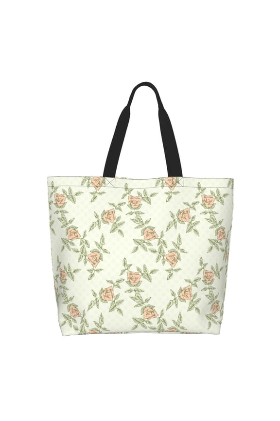 Rose for Tote Bag for Women, Tote Shoulder Bag with a littlw pocket and Handbag for Travel, Work