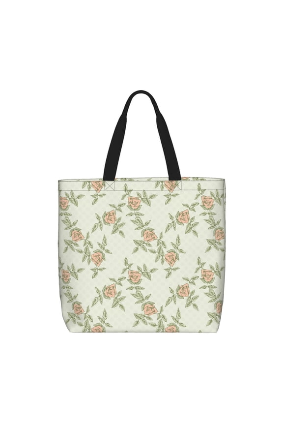 Rose for Tote Bag: spacious with inner pockets, ideal for work, shopping, or travel.