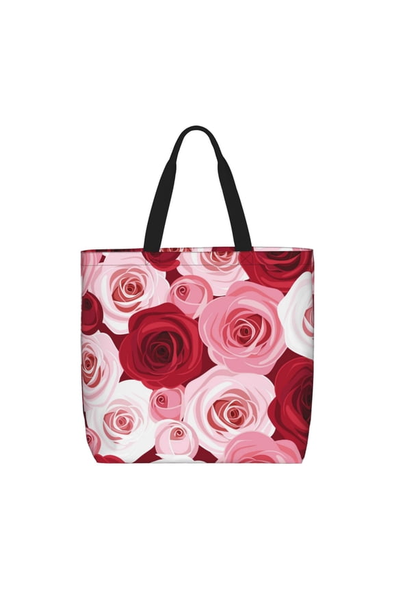 Rose for Tote Bag: spacious with inner pockets, ideal for work, shopping, or travel.