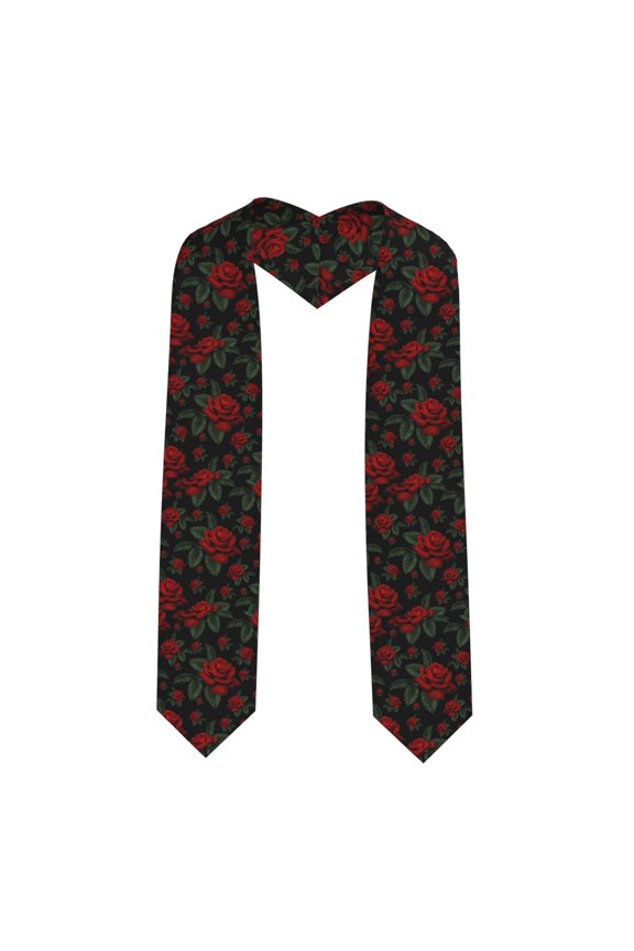 Roses Print Graduation Shawl Stole Honor Stole Adult 72" Academic Commencements