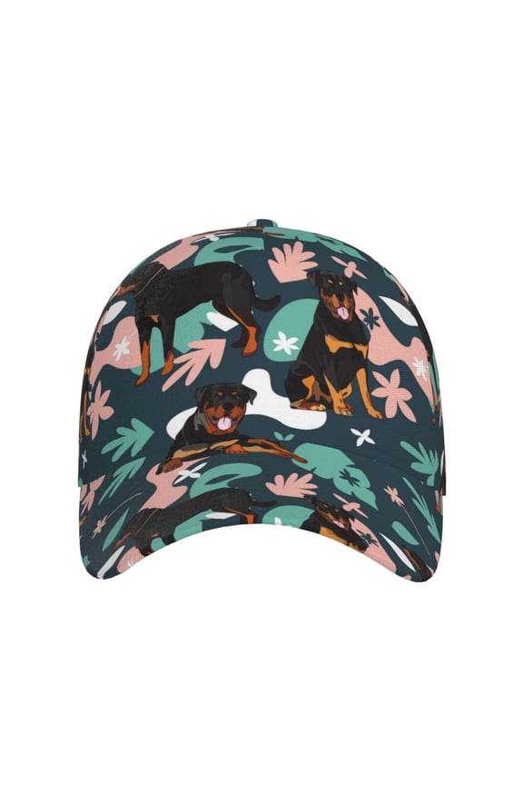 Rottweiler for Baseball Cap: Unisex, crafted from classic polyester twill fabric, featuring a soft unconstructed design
