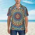thumbnail image 1 of Xecao Round Mandala print Hawaiian shirt - a stylish short-sleeve button-down for men, perfect for casual beach and tropical outings., 1 of 1