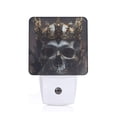 thumbnail image 1 of Xecao Royal Skull With Golden Crown for Night Light - a Wall-mounted LED Fixture with A Dusk-to-dawn Sensor, Ideal for Bedrooms, Bathrooms, Hallways, and Kitchens-UK, 1 of 7