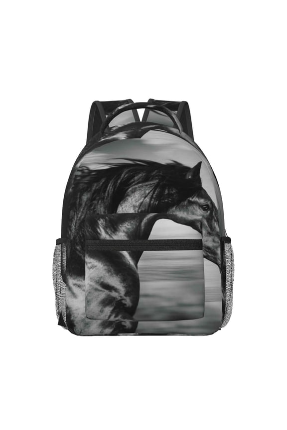 Running Horse Travel Backpack: A spacious, stylish computer backpack ideal for men and women, perfect for college, school, or daily travels