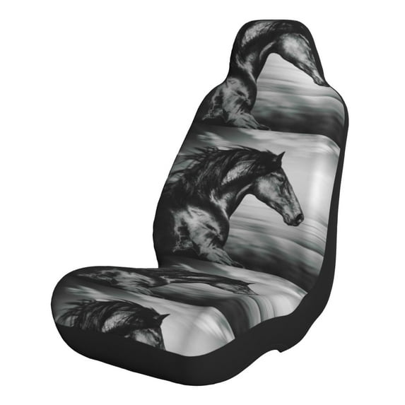 Xecao Running Horse for Automotive Seat Covers for Cars Trucks and SUVs – Gray Car Seat Covers for Front Seats, Truck Seat Protectors-1