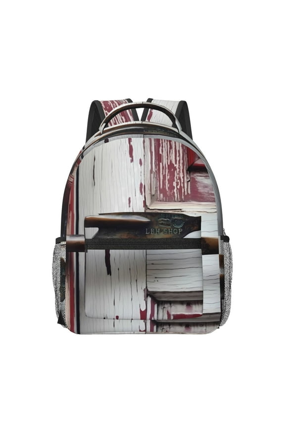 Rustic Door Handle Closeup Print Casual Backpack: A Computer Backpack Ideal for Men and Women, Perfect for College, School, or Daily Travels-One Size