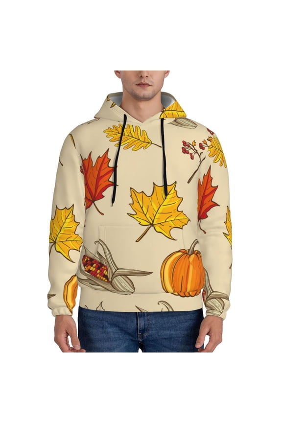 Rustic Harvest Time Pattern Men's Adult Pullover Hoodie,Hooded Sweatshirt-XX-Large
