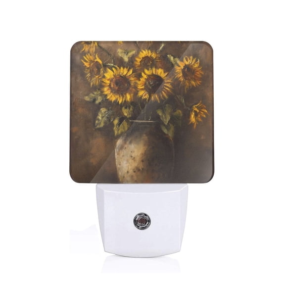 Xecao Rustic Sunflower Bouquet for Night Light - a Wall-mounted LED Fixture with A Dusk-to-dawn Sensor, Ideal for Bedrooms, Bathrooms, Hallways, and Kitchens-US
