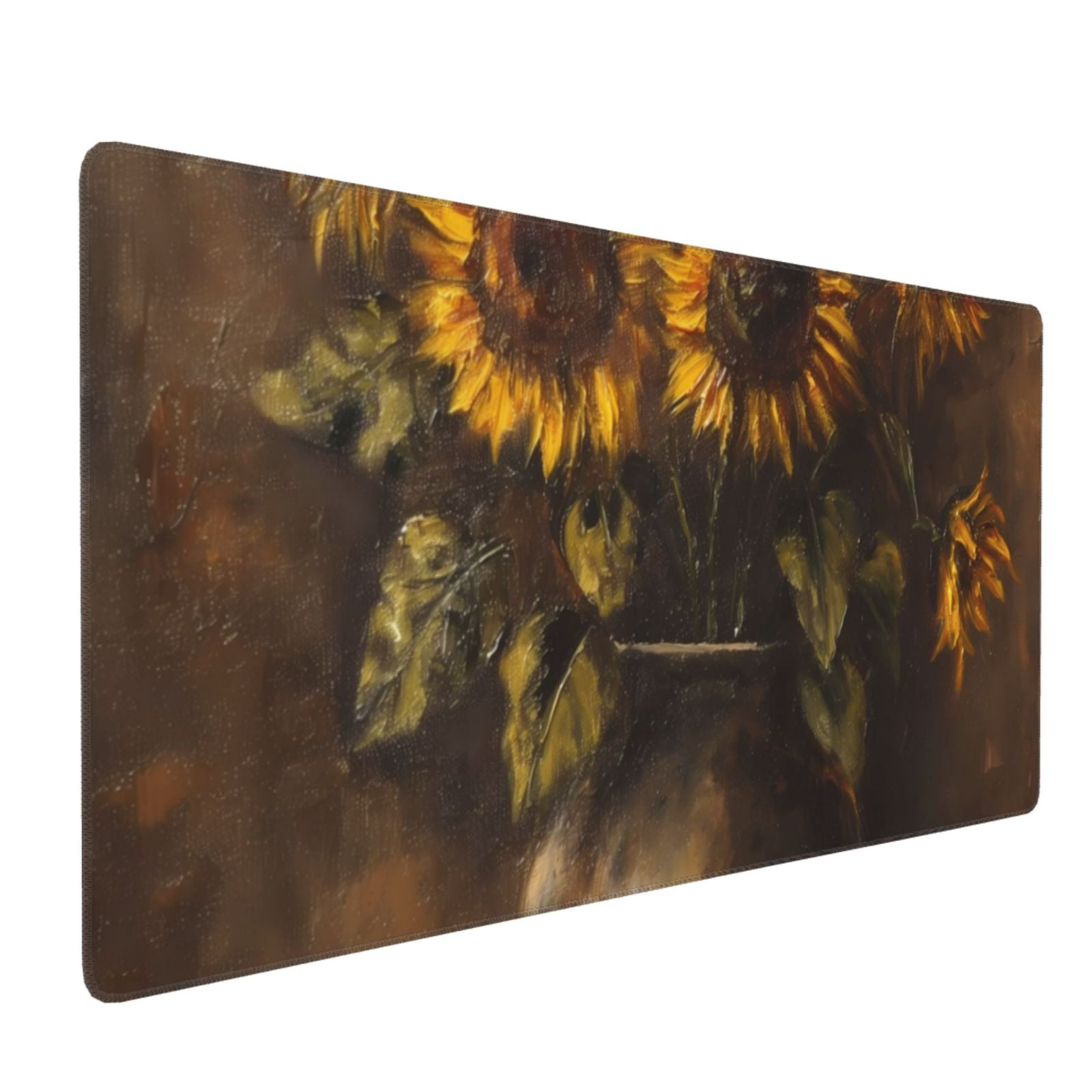 Xecao Rustic Sunflower Bouquet Print Large Mouse Pad, 16x35.5in Mousepad, Professional Non-Slip Rubber Base Big Mouse Pad, Mouse Pad for Gaming & Office Full Desk Mouse Pad