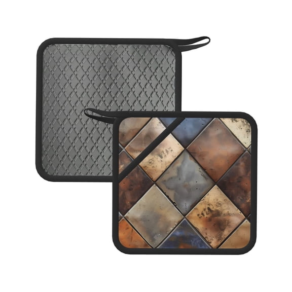 Xecao Rustic Tile Pattern for Silicone Trivet Mats - Heat Resistant Pot Holders, Multipurpose Non-Slip Hot Pads