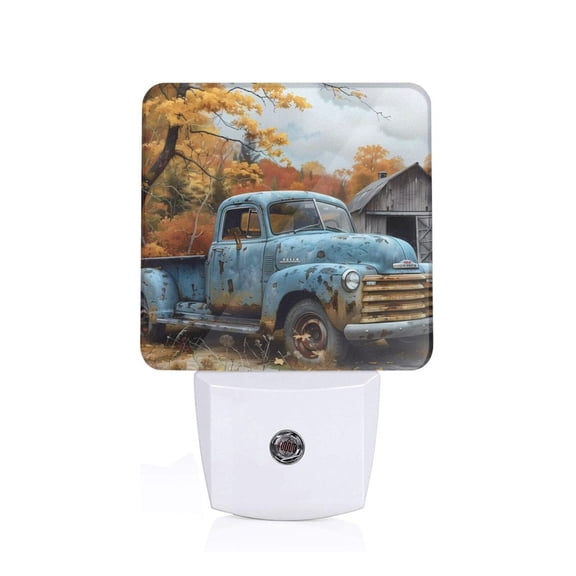 Xecao Rustic Vintage Truck Autumn for Night Light - a Wall-mounted LED Fixture with A Dusk-to-dawn Sensor, Ideal for Bedrooms, Bathrooms, Hallways, and Kitchens-US