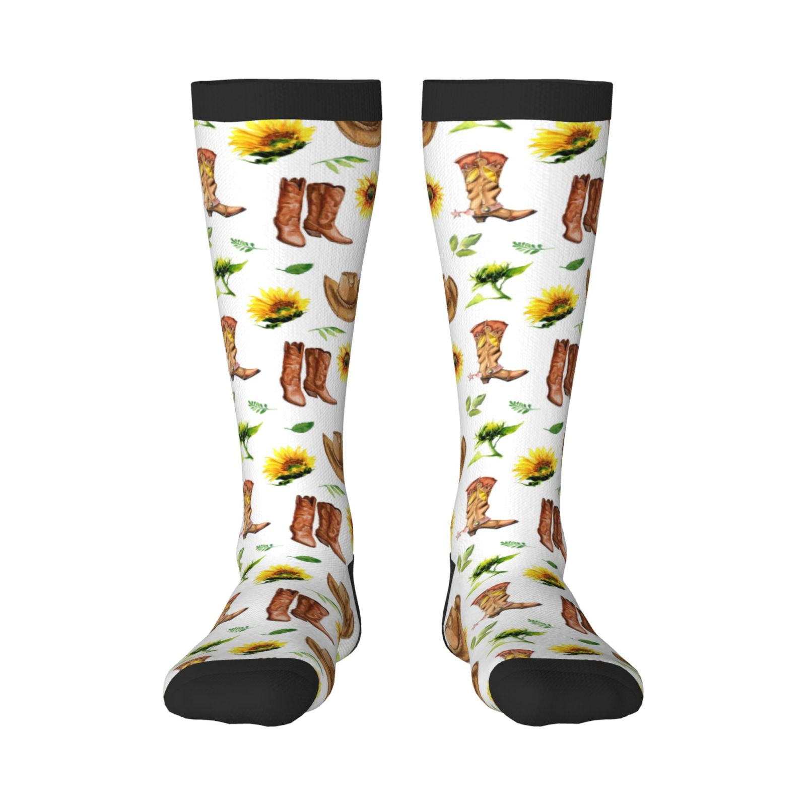 Xecao Rustic Western Charm Print Compression Socks for Both Men And ...