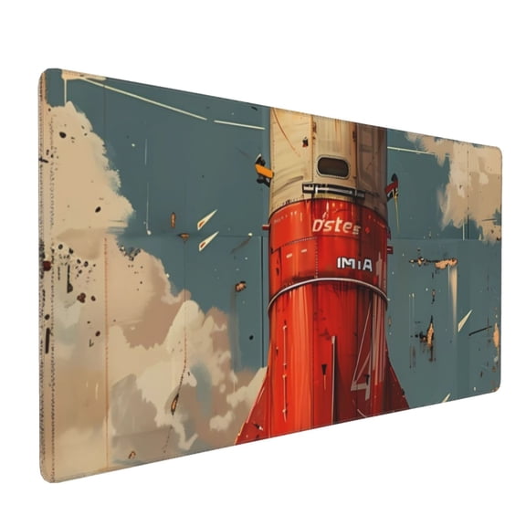 Xecao Rusty Rocket Launch Print Large Mouse Pad, 16x35.5in Mousepad, Professional Non-Slip Rubber Base Big Mouse Pad, Mouse Pad for Gaming & Office Full Desk Mouse Pad