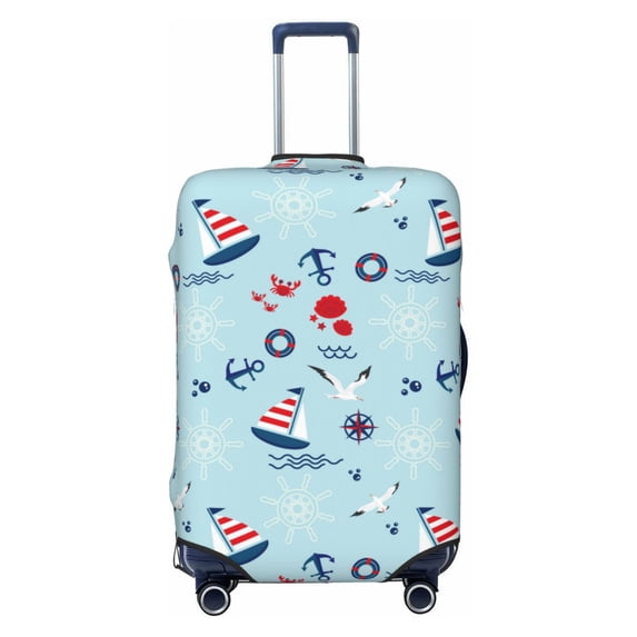 Xecao Sailboats Anchors print Elastic Luggage Cover, with double-sided print , is perfect for travel, business, and daily use