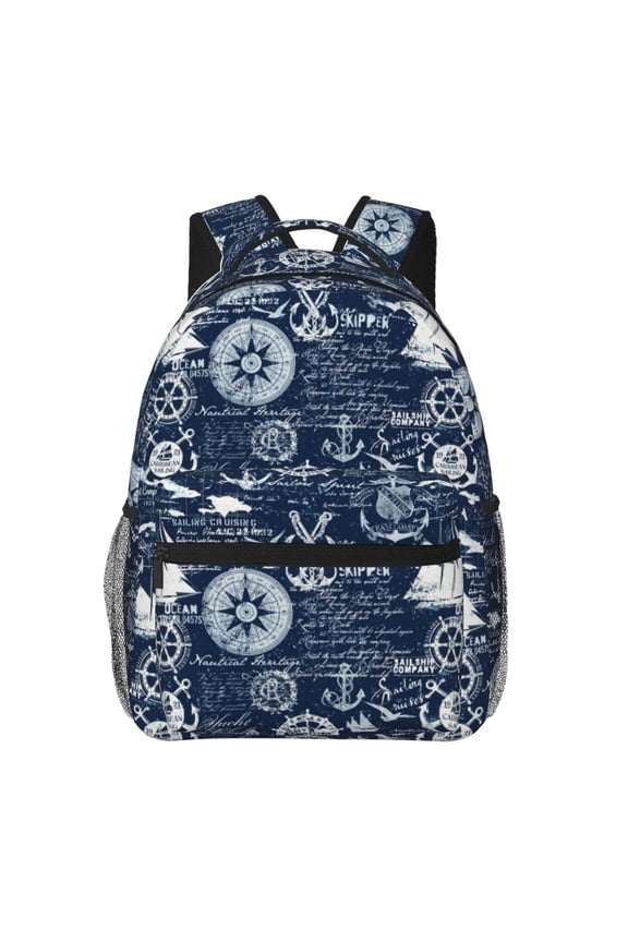 Sailing Cruises Nautical Backpack, a stylish and functional choice for both men and women, is the perfect basic bookbag for college, work, or travel