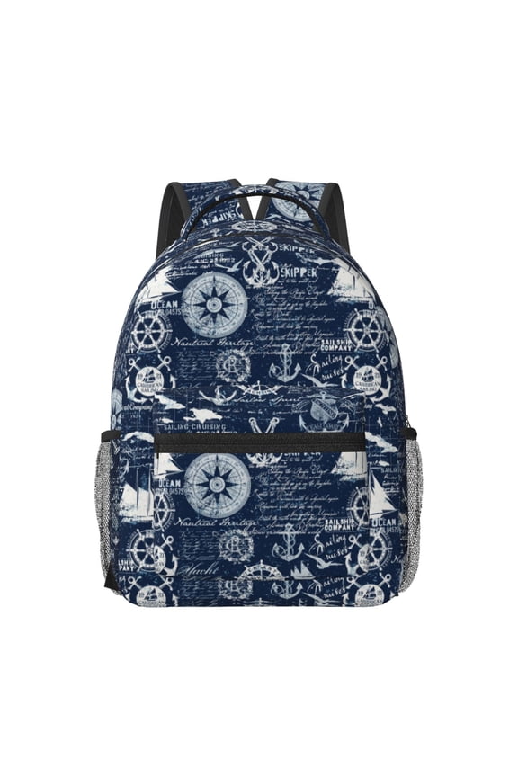 Sailing Cruises Nautical Travel Backpack: A spacious, stylish computer backpack ideal for men and women, perfect for college, school, or daily travels