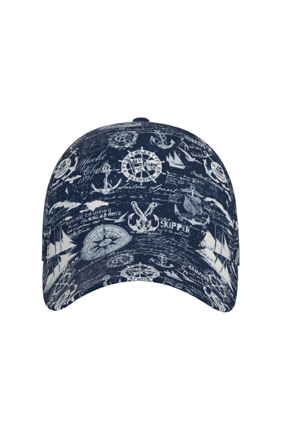 Sailing Cruises Nautical for Baseball Cap: Unisex, crafted from classic polyester twill fabric, featuring a soft unconstructed design
