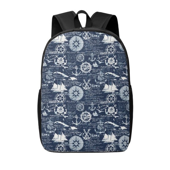 Xecao Sailing Cruises Nautical print Travel Backpack, Large Computer Backpack for Men Women, College School Rucksack Book Bag