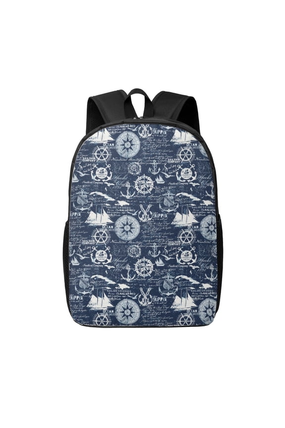Sailing Cruises Nautical print Travel Backpack, Large Computer Backpack for Men Women, College School Rucksack Book Bag