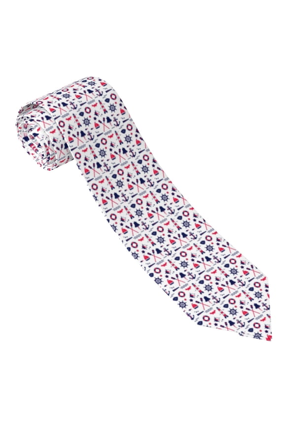 Sailing Marine Travel Print Tie For Men Necktie Woven Jacquard Neck Ties,Classic Men's Tie