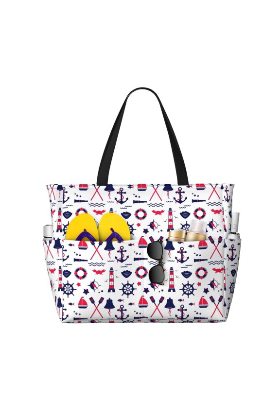 Sailing Marine Travel for versatile beach bag for women includes zipper pockets and waterproof material, ideal for vacations and adventures.
