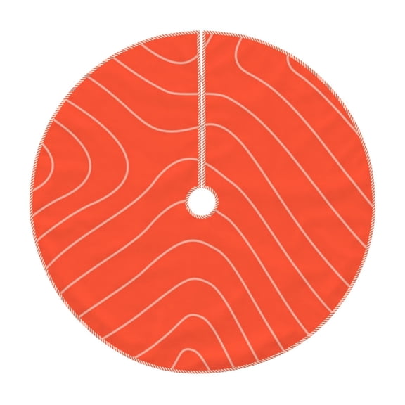 Xecao Salmon Fish Meat Pattern Christmas Tree Skirt Holiday Part Decorations for Christmas Tree, Farmhouse Christmas Decor Xmas Holiday Home Party Decorations-36"