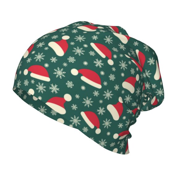 Xecao Santa Hat Joy Green Festive Print Beanie Hat Toddler Girls Boys, Baby Hats Winter Warm Knitted Thermal, Kids Winter Caps