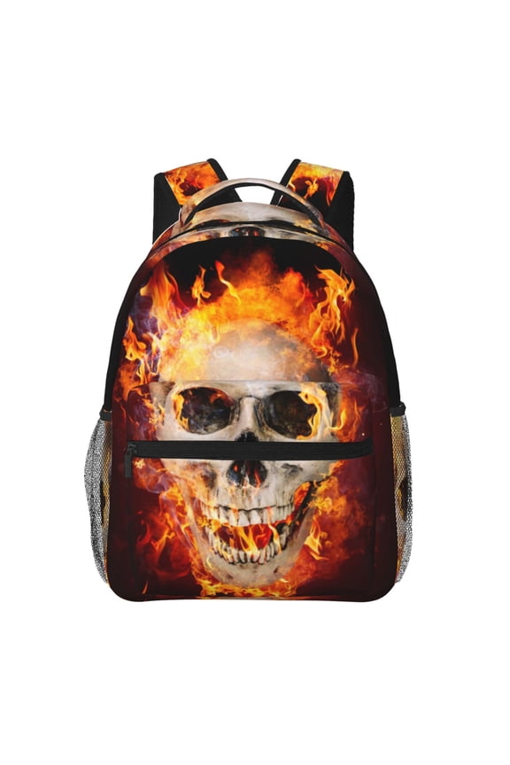 Satanic Skull Backpack, a stylish and functional choice for both men and women, is the perfect basic bookbag for college, work, or travel