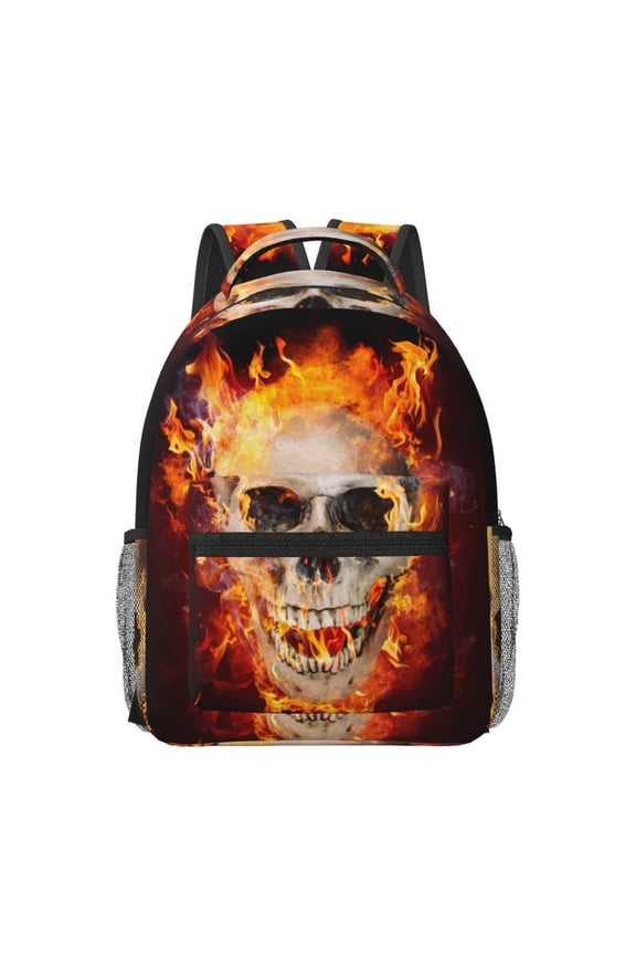 Satanic Skull Travel Backpack: A spacious, stylish computer backpack ideal for men and women, perfect for college, school, or daily travels