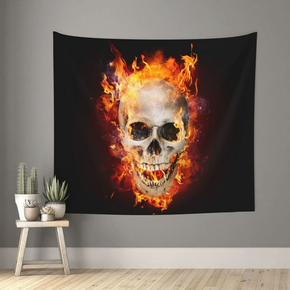 Xecao Satanic Skull patten Tapestry 60x51 Inches Wall Hanging Poster Tapestry for Living Room Bedroom Home Decor
