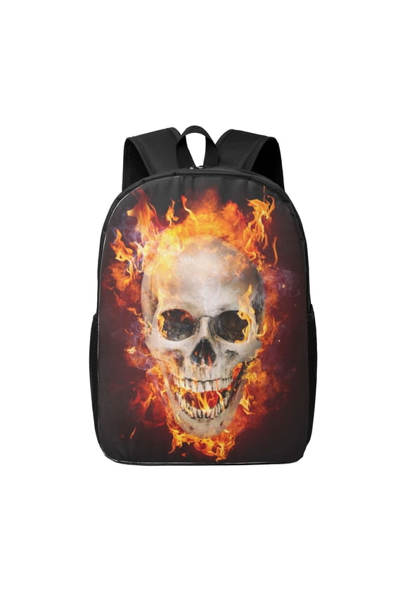Satanic Skull print Travel Backpack, Large Computer Backpack for Men Women, College School Rucksack Book Bag