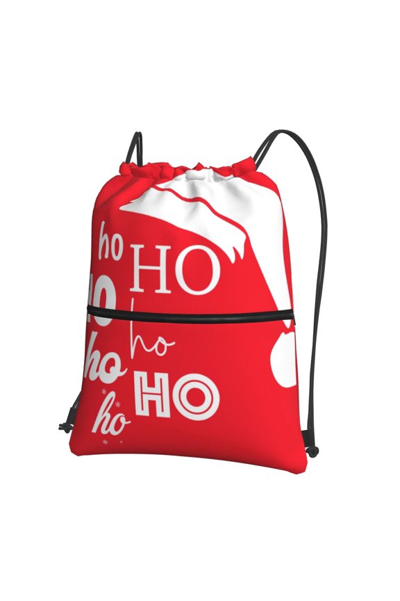 Saying Ho Ho Ho for Drawstring Bags,Pull String Backpack Bags,String Bag Sackpack