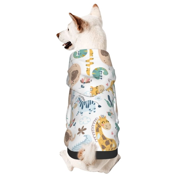 Xecao Scandinavian Africa Pattern Sweatshirts Winter Pet Dog Hoodie Puppy Coat Dog Sweaters Dog Clothes with Hat Dog Clothes Costume Outfit,Small Pets Wear-XX-Large