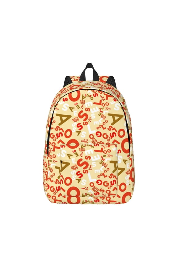 Scandinavian Alphabet2 for Canvas College Laptop Backpack, Durable Rucksack Travel Notebook Bag School Backpack Book Bag for Men Women