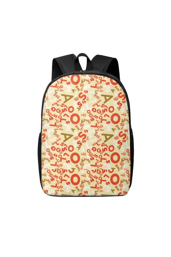 Scandinavian Alphabet2 print Travel Backpack, Large Computer Backpack for Men Women, College School Rucksack Book Bag
