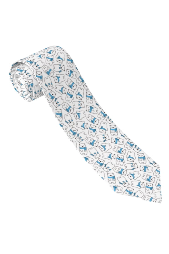 Scarf Bear Print Tie For Men Necktie Woven Jacquard Neck Ties,Classic Men's Tie