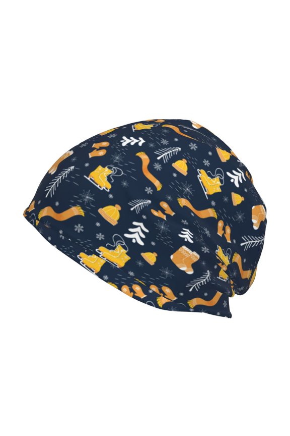 Scarf Ski Shoes sock Print Knit Hat,Winter Beanie for Men Women, Beanie Soft Warm Ski Stocking Cuffed Cap