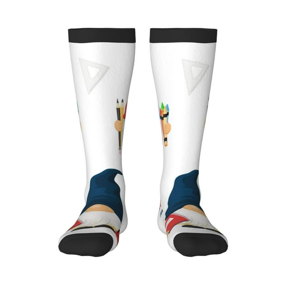 Xecao School Cute Gnomes Print Compression Socks for Both Men And Women for Running, Travel, Flight, Nurse