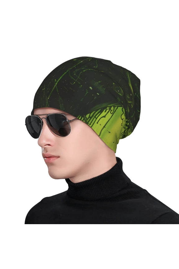 Screaming Horror Art Print Beanie Knitted Hat for Men Women, Winter Fashion Knit Cuffed Caps Unisex