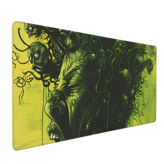 Xecao Screaming Horror Art Print Large Mouse Pad, 16x35.5in Mousepad, Professional Non-Slip Rubber Base Big Mouse Pad, Mouse Pad for Gaming & Office Full Desk Mouse Pad