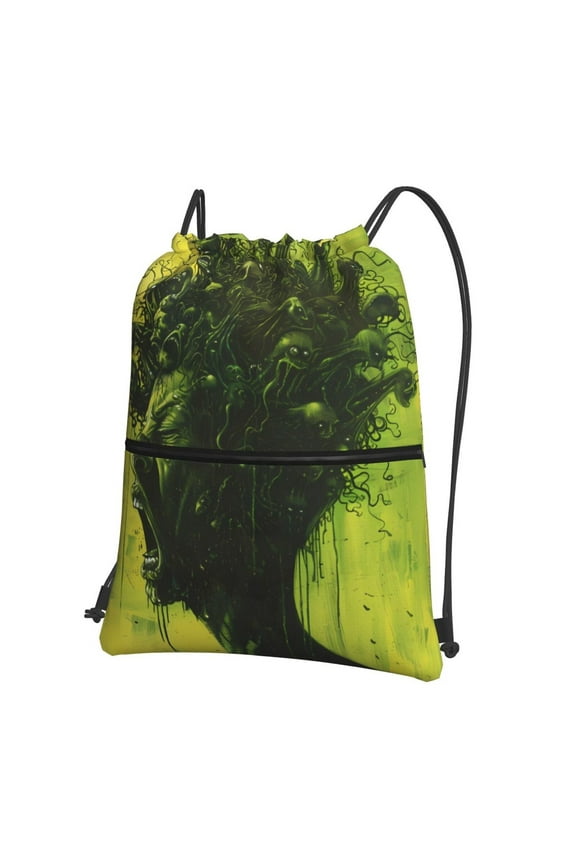 Screaming Horror Art for Drawstring Bags,Pull String Backpack Bags,String Bag Sackpack