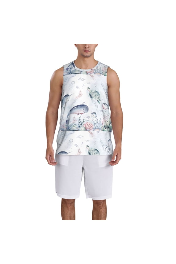 Sea Animals print basketball shirt for both men and women, a unisex basketball jersey perfect for theme parties-3X-Large