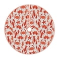 thumbnail image 1 of Xecao Sea Creatures Pattern Christmas Tree Skirt Round Xmas Tree Mat Base Cover for Holiday Home Decorations-30", 1 of 6